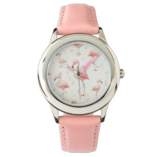 Schattigee flamingo-kudde horloge