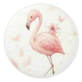 Schattigee flamingo-kudde keramische knop (Voorkant)