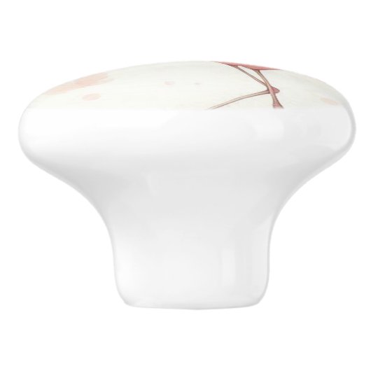 Schattigee flamingo-kudde keramische knop (Zijkant)