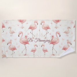 Schattigee flamingo-kudde strandlaken