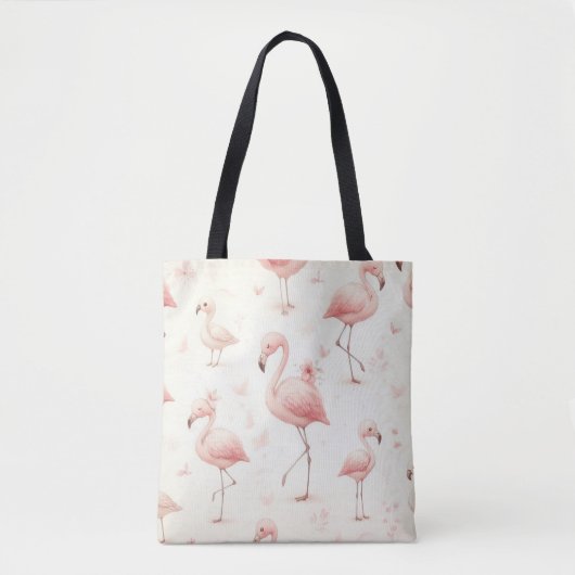 Schattigee flamingo-kudde tote bag (Voorkant)
