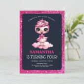 Schattigee flamingo met kroonverjaardag kaart (Staand voorkant)