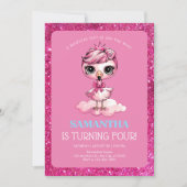 Schattigee flamingo met kroonverjaardag kaart (Voorkant)