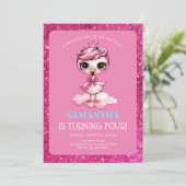 Schattigee flamingo met kroonverjaardag kaart (Staand voorkant)