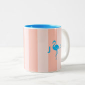 Schattigee flamingo | Monogram Initialen minimalis Tweekleurige Koffiemok (Voorkant rechts)