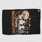 Schattigee Flamingo Thanksgiving Ik ben geen Turki Golfhanddoek (Horizontaal)