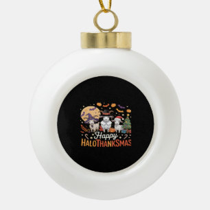 Schattigee Flamingo Thanksgiving Ik ben geen Turki Keramische Bal Ornament