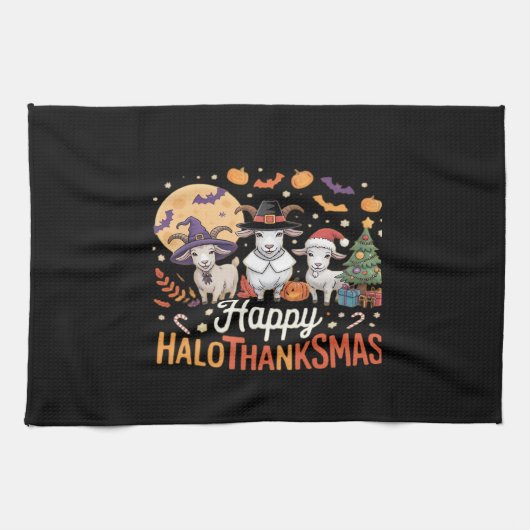 Schattigee Flamingo Thanksgiving Ik ben geen Turki Theedoek (Horizontaal)