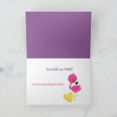 Schattigee Flamingo Tickle Me Roze Valentijn Kaart (Binnen)