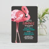 Schattigee Flamingo Tropical Let's Flamingle Verja Kaart (Staand voorkant)