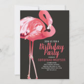Schattigee Flamingo Tropische Verjaardagsfeestuitn Kaart (Voorkant)