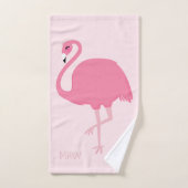 Schattigee Flamingos aangepaste monogram handdoek  (Handdoek)