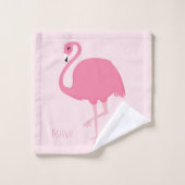Schattigee Flamingos aangepaste monogram handdoek  (Wasdoekje)