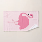 Schattigee Flamingos aangepaste monogram handdoek  (Handdoek)
