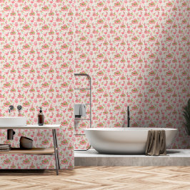 Schattigee flamingo's en tropische bloemen behang