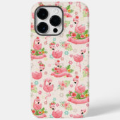 Schattigee flamingo's en tropische bloemen Case-Mate iPhone case (Achterkant)