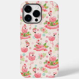 Schattigee flamingo's en tropische bloemen Case-Mate iPhone 14 pro max hoesje