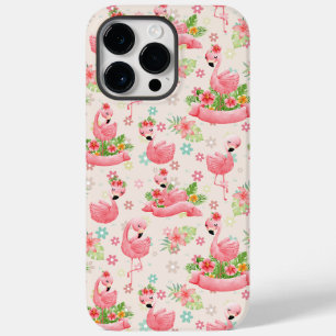 Schattigee flamingo's en tropische bloemen Case-Mate iPhone 14 pro max hoesje