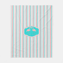 Schattigee Flamingo's in Love Pattern Fleece Deken