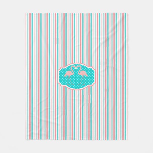 Schattigee Flamingo's in Love Pattern Fleece Deken (Voorkant)