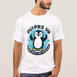 Schattigee Flippers Up Penguin Milieuactivist T-shirt