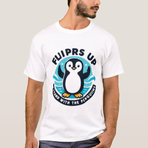 Schattigee Flippers Up Penguin Milieuactivist T-shirt