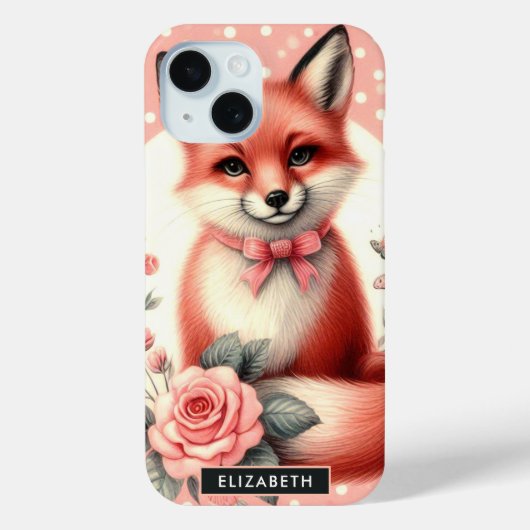 Schattigee Floral Baby Fox Case-Mate iPhone Case (Achterkant)