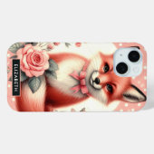 Schattigee Floral Baby Fox Case-Mate iPhone Case (Achterkant (horizontaal))