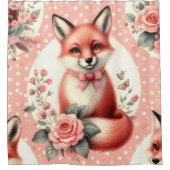 Schattigee Floral Baby Fox Douchegordijn (Voorkant)