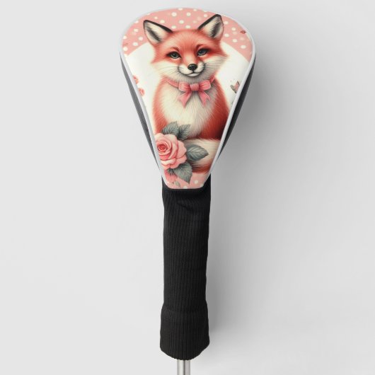 Schattigee Floral Baby Fox Golfheadcover (Voorkant)