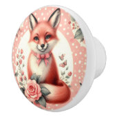 Schattigee Floral Baby Fox Keramische Knop (Rechts)