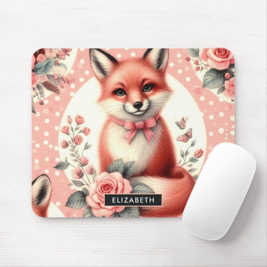 Schattigee Floral Baby Fox Muismat (Met muis)