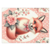 Schattigee Floral Baby Fox Tafelkleed (Voorkant (Horizontaal))