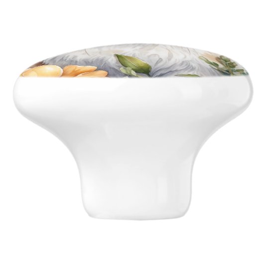 Schattigee Floral Bunny Konijn Keramische Deurknop Keramische Knop (Zijkant)