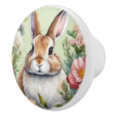 Schattigee Floral Bunny Konijn Keramische Deurknop Keramische Knop (Rechts)