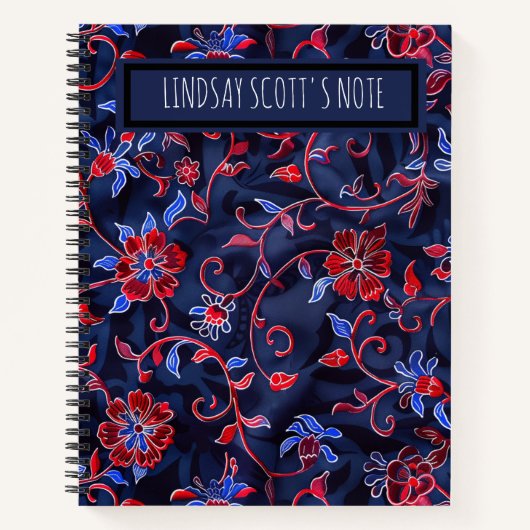 Schattigee Floral Custom Monogrammed Keepsake Noti Notitieboek (Voorkant)