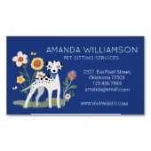 Schattigee Floral Dalmatische hondenverzorging Magnetisch Visitekaartje (Voorkant)