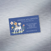 Schattigee Floral Dalmatische hondenverzorging Magnetisch Visitekaartje (Voorbeeld)