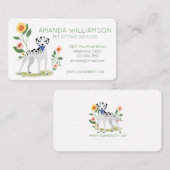Schattigee Floral Dalmatische hondenverzorging Visitekaartje (Voorkant / Achterkant)