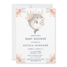 Schattigee Floral Dolphin Baby shower