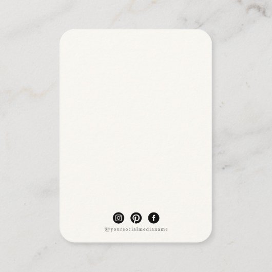 Schattigee Floral Earring Visitekaartje (Achterkant)