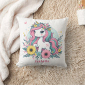 Schattigee Floral Fantasy Eenhoorn Meisje Enchante Kussen (Deken)