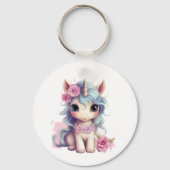 Schattigee Floral Fantasy Eenhoorn Meisje Enchante Sleutelhanger (Achterkant)