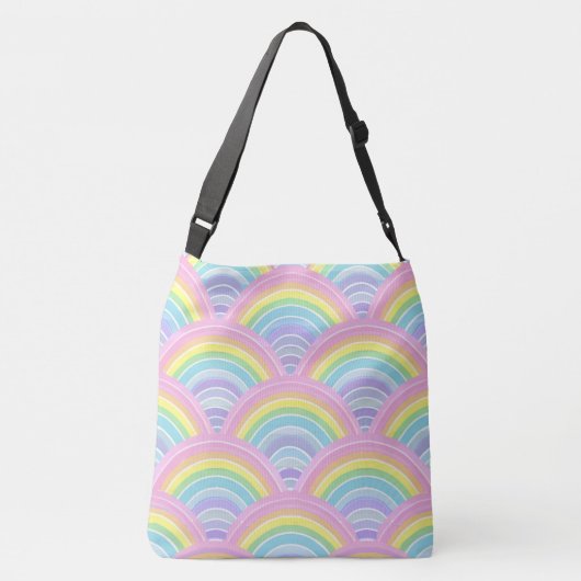 Schattigee Floral Fantasy & Rainbow Whimsy Dual-De Crossbody Tas (Achterkant)