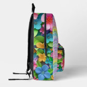 Schattigee Floral Fantasy & Rainbow Whimsy geperso Bedrukte Rugzak (Links)