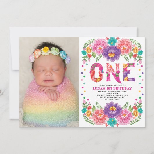 Schattigee Floral Fiesta Nacho Gemiddelde 1e verja Kaart (Voorkant)