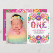 Schattigee Floral Fiesta Nacho Gemiddelde 1e verja Kaart (Voorkant / Achterkant)