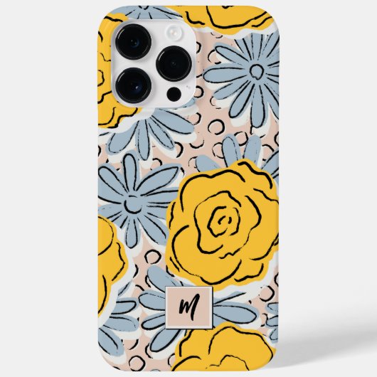 Schattigee Floral gepersonaliseerde naam Case-Mate iPhone Case (Achterkant)