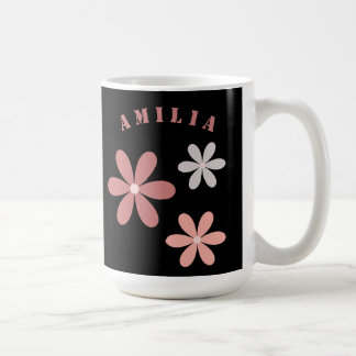 Schattigee Floral gepersonaliseerde naam Koffiemok