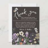 Schattigee Floral Ghost Halloween Baby shower Dank Bedankkaart (Voorkant)